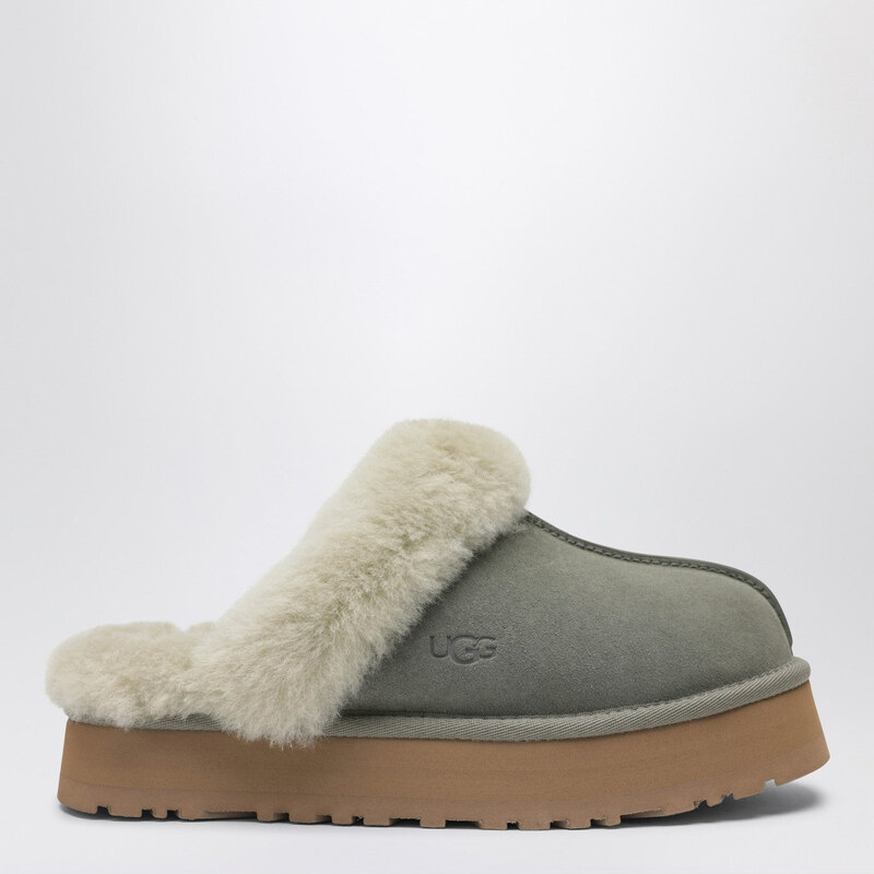 UGG Ciabatta Disquette verde muschio in pelle