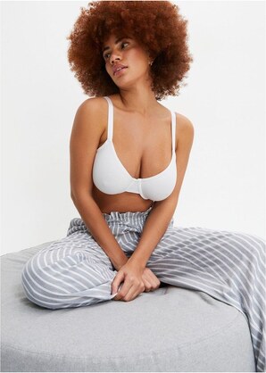 bonprix Reggiseno t-shirt con ferretto in cotone biologico (pacco da 3), Bianco