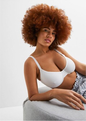 bonprix Reggiseno t-shirt con ferretto in cotone biologico (pacco da 3), Bianco