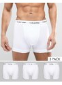 Calvin Klein - Cotton Stretch - Confezione da 3 boxer aderenti bianchi-Bianco