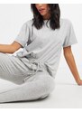 ASOS DESIGN - T-shirt del pigiama mix & match in jersey grigio mélange