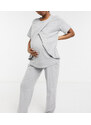 ASOS Maternity ASOS DESIGN Maternity - Pantaloni del pigiama dritti mix & match in jersey grigio mélange