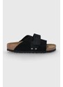 Birkenstock ciabatte slide in camoscio Kyoto donna colore nero 1022566