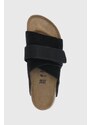 Birkenstock ciabatte slide in camoscio Kyoto donna colore nero 1022566