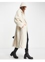 ASOS DESIGN - Cappotto oversize elegante in bouclé color cammello-Bianco