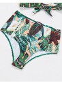 Missguided - Slip bikini a vita alta a fiori-Multicolore