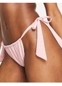 Missguided - Slip bikini rosa con laccetti