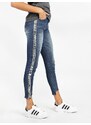 Premium Jeans Con Striscia Argento Slim Fit Donna Taglia Xs