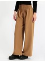 Chiaretta Pantaloni Palazzo a Vita Alta Casual Donna Beige Taglia Unica