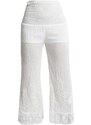 Positano Pantaloni a Vita Alta Con Gamba Larga Casual Donna Bianco Taglia Unica