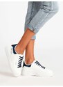 Osey Scarpe Donna Con Platform e Strass Sneakers Basse Blu Taglia 38