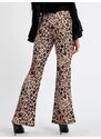 New Collection Pantalone Donna a Zampa Animalier Casual Marrone Taglia Unica