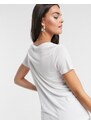 ASOS DESIGN - T-shirt comoda bianca con scollo a V-Bianco