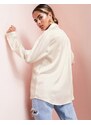 ASOS DESIGN - Ultimate - Camicia in raso color avorio-Marrone