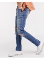 New Look - Jeans skinny con strappi alle ginocchia blu