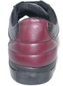 Sneakers bassa scarpe uomo vera pelle vitello nero e bordeaux trapuntato bicolore made in italy moda
