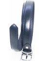 Malu Shoes Cinta Uomo in Ecopelle H3,5cm Tinta Unita Blu Con Fibbia in Metallo Cintura Ecopelle Regolabile