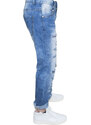 Malu Shoes jeans uomo man blu jeans stracciato moda made in italy