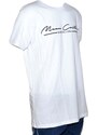 Malu Shoes T-shirt bicolore white modello con collo rotondo e maniche corte stampa centrale
