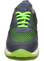 NAZARENO GABRIELLI Sneakers bassa uomo art Tokio 102 vera pelle tessuto verde fluo nero fondo running comode ginnico
