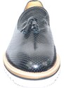 Malu Shoes Scarpe mocassino uomo nero con bon bon vera pelle abrasivato microforato fondo light ultraleggero Eva antiscivolo