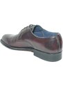 Malu Shoes scarpe classiche uomo art.sc4402 vera pelle bordeaux made in italy microforata fondo cuoio