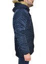 Parka uomo ACY art.3443 blu lungo con pelliccia rimovibile made in italy moda