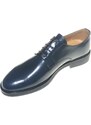 Malu Shoes Scarpe uomo fondo gomma antiscivolo vera pelle abrasivato blu classica cerimonia fondo gomma antiscivolo