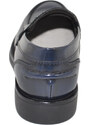 Malu Shoes Scarpe uomo mocassini inglese college vera pelle blu con bendina made in italy fondo classico sportivo genuine leather