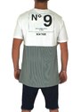 Malu Shoes T- shirt basic uomo cotone bianco modello over con inserti in tessuto grigio stampa vogue girocollo made in italy