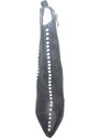 Malu Shoes Tronchetto donna in camoscio nero tacco a spillo con perline avorio linea luxury elegant moda tendenza
