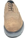 Malu Shoes SCARPE UOMO STRINGATA SCAMOSCIATA TAUPE VERA PELLE MADE IN ITALY FONDO FURIA GOMMA ANTISCIVOLO COMFORT MODA MAN BUSINESS