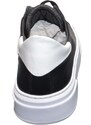 Malu Shoes Scarpe uomo sneakers bassa invernale vera pelle bianco fondo nera linea basic made in italy handmade moda giovanile