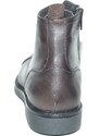 Malu Shoes Anfibio vintage in vera pelle testa di moro spazzolato fondo gomma lacci in tinta chiusura con zip moda tendenza