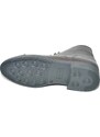 Malu Shoes Anfibio vintage in vera pelle testa di moro spazzolato fondo gomma lacci in tinta chiusura con zip moda tendenza