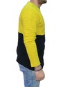 Malu Shoes Ferlpa uomo moda bicolore giallo e nero con taschino in caldo cotone slim fit collo tondo moda giovane