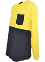 Malu Shoes Ferlpa uomo moda bicolore giallo e nero con taschino in caldo cotone slim fit collo tondo moda giovane