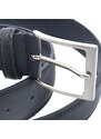 Malu Shoes Cintura uomo nera in vera pelle di vitello crust regolabile con fibbia in acciaio made in italy business man