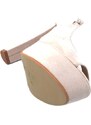 Malu Shoes Sandalo donna nude beige scamosciato allacciatura cinturino open toe con plateau e tacco largo cerimonia moda comfort