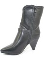 Malu Shoes Camperos donna neri con tacco western in pelle liscia con rifiniture in rilievo texano stivaletto donna moda