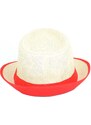 Malu Shoes Cappello di paglia uomo con banda colorata rosso tinta unita naturale moda estiva tendenza moda giovane