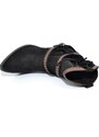 Malu Shoes Stivaletto texano camperos donna nero a punta con frange borchie e fibbia tacco western moda roxanne tendenza