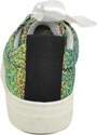 Malu Shoes Sneaker donna glitterata effetto sirena vera pelle chiusura nastri made in italy risvoltabili fondo bianco alto glamour