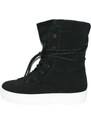 Malu Shoes Scarpe stivale donna art 6006 fondo alto antiscivolo vera pelle camoscio forato nero fondo bianco moda glamour
