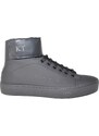Sneakers alta art.340 keep time nera con strappo fondo nero antiscivolo moda comfort