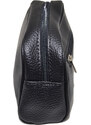 Malu Shoes Pochette uomo a mano nero semitonda con zip e chiusura a portafoglio comodo portaoggetti glamour