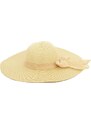 Malu Shoes Cappello parasole di paglia beige donna elegante tesa larga da sole estate flessibile e pieghevole per l?estate fiocco