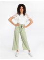 Luna&Miele Pantaloni Donna a Gamba Larga Casual Verde Taglia M/l