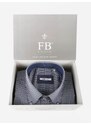 Fb Camicia Uomo Slim Fit Manica Lunga Classiche Blu Taglia Xs