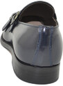 Malu Shoes Scarpe uomo mocassino con fibbia doppia blu in vera pelle abrasivata slip on business linea dandy made in Italy